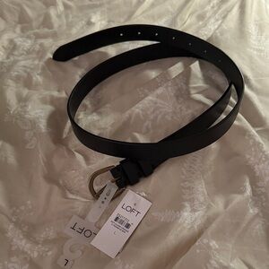 LOFT Elegant Black Belt with Gold Buckle